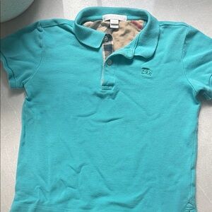 Burberry Boys Turquoise Polo Shirt, Sz 6